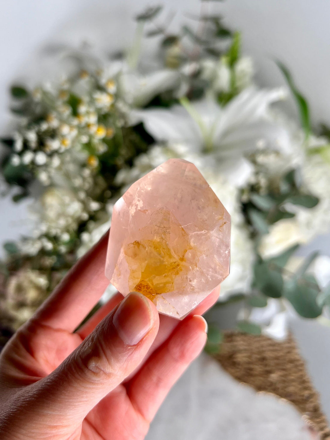 Grade AAA Golden Healer Rose Quartz Freeform with Star Light - A Celestial Beacon of Love and Healing, GRC12, 117g