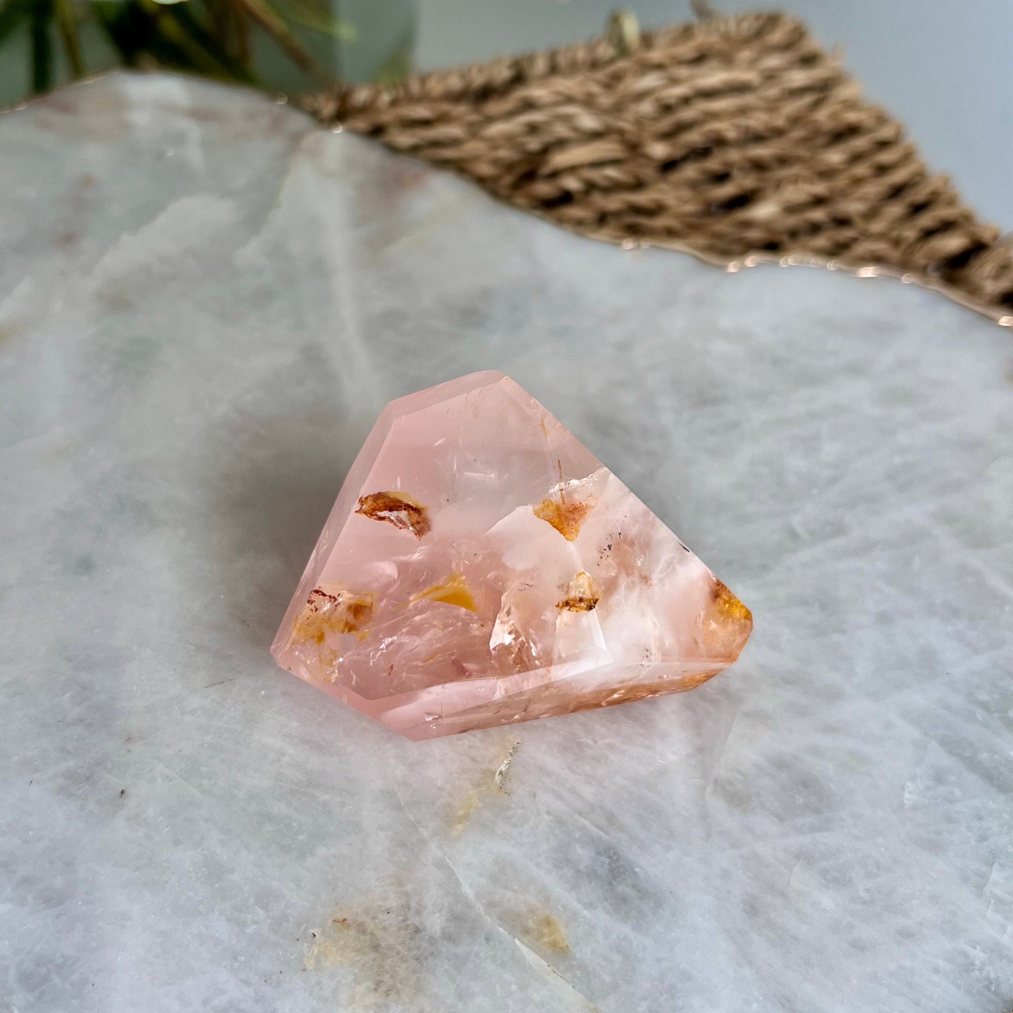 Grade AAA Golden Healer Rose Quartz Freeform with Star Light - A Celestial Beacon of Love and Healing, GRC13, 125g