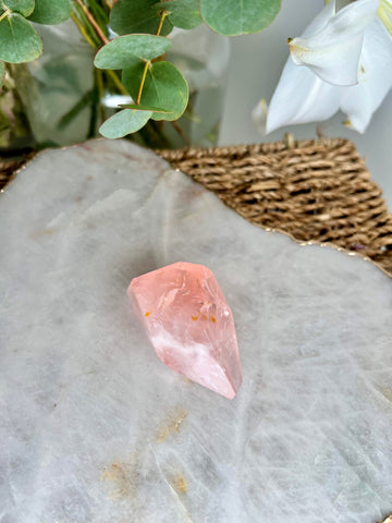 Grade AAA Golden Healer Rose Quartz Freeform with Star Light - A Celestial Beacon of Love and Healing, GRC15, 104g