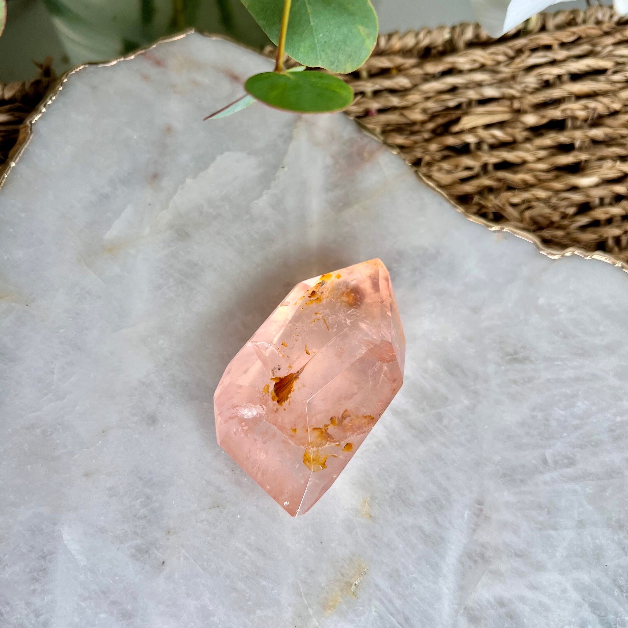 Grade AAA Golden Healer Rose Quartz Freeform with Star Light - A Celestial Beacon of Love and Healing, GRC18, 90g