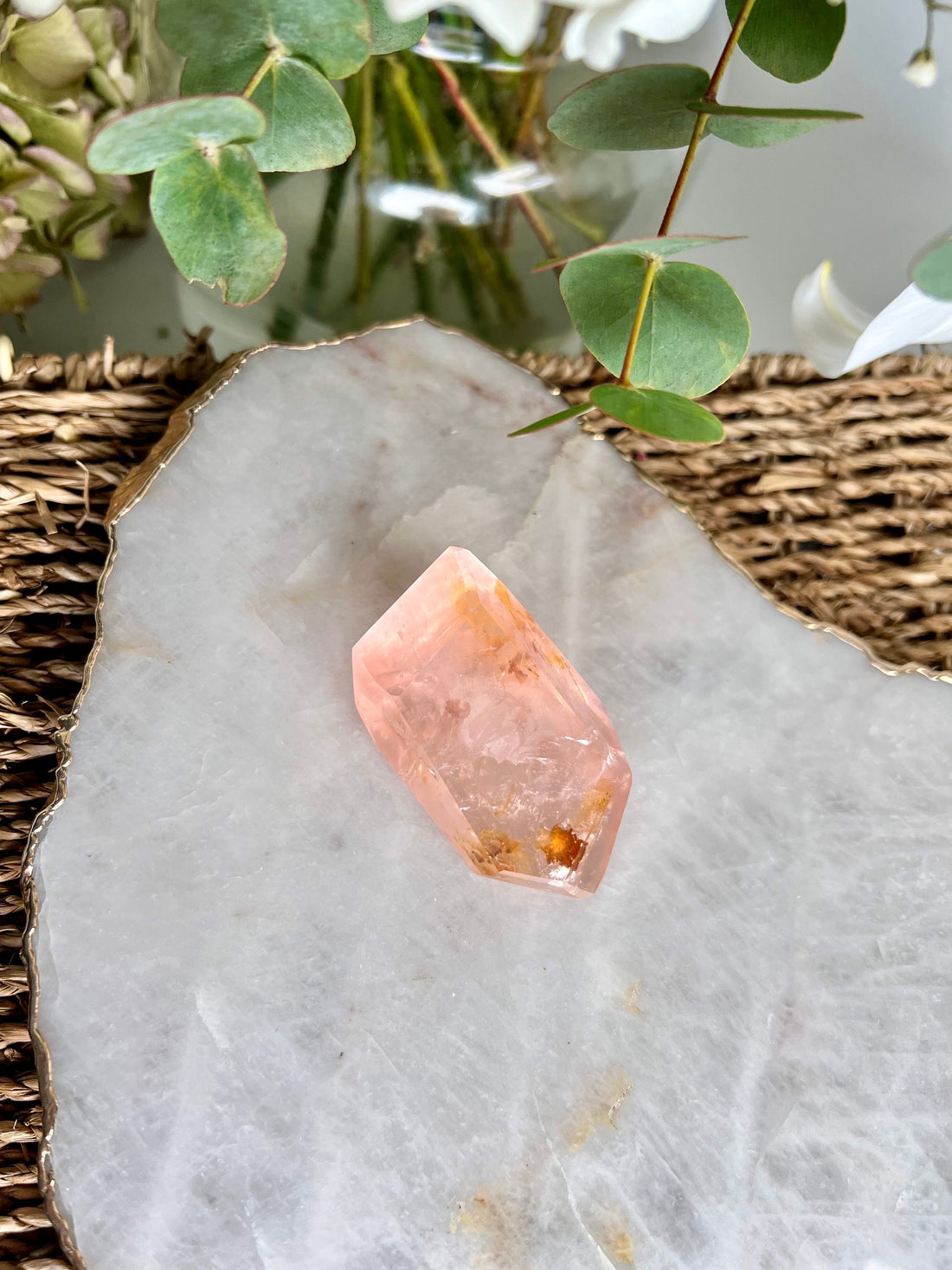 Grade AAA Golden Healer Rose Quartz Freeform with Star Light - A Celestial Beacon of Love and Healing, GRC18, 90g