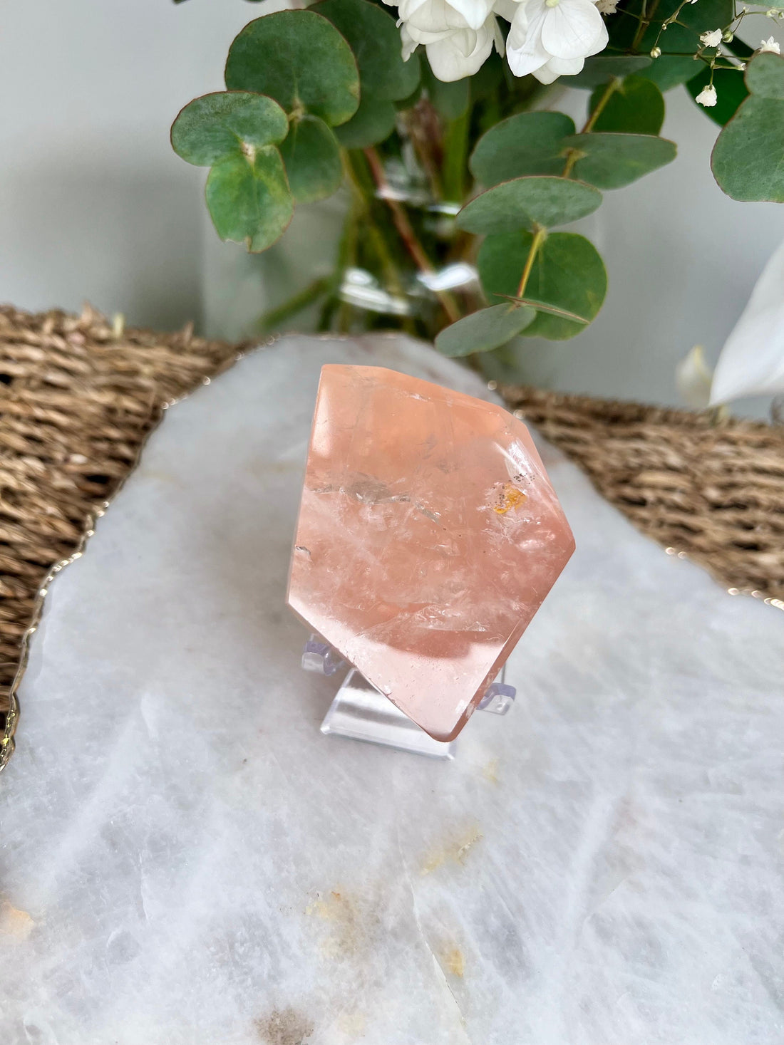 Grade AAA Golden Healer Rose Quartz Freeform with Star Light - A Celestial Beacon of Love and Healing, GRC26, 190g