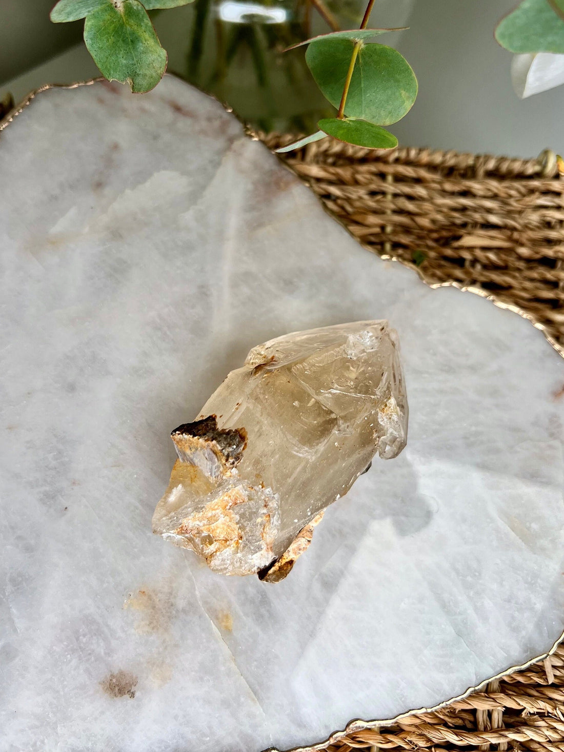 Grade AA+ Natural Golden Smoky Citrine Cathedral Point with Mica - Extra Quality, CCH04, 244g