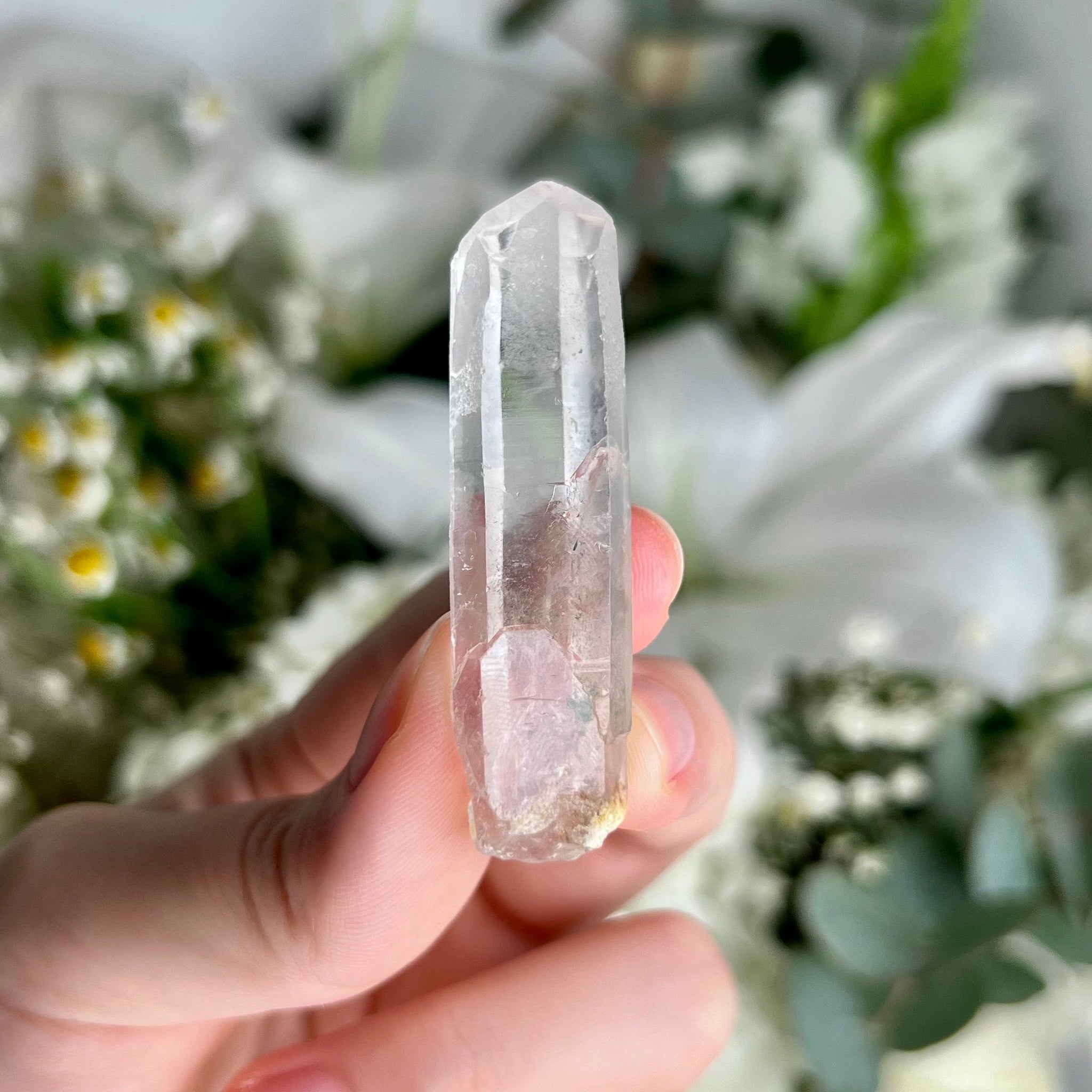 Grade AA Natural Clear Quartz Point with Chlorite - A Harmony of Healing and Protection CQC20, 15g