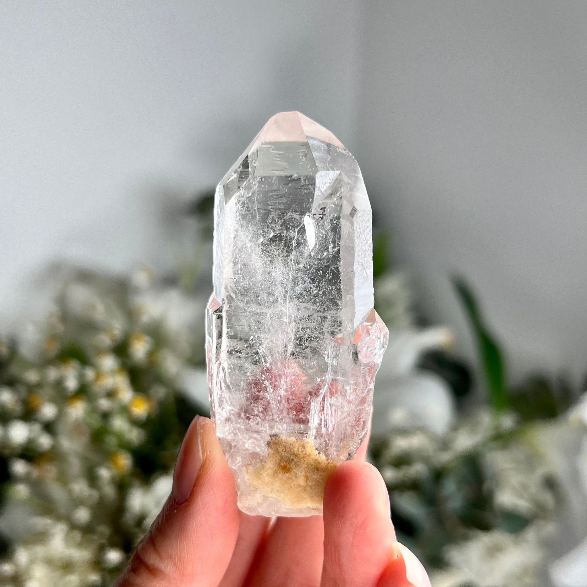 Grade AA+ Natural Etched Clear Quartz Point - A Beacon of Pure Energy and Insight CQC27, 58g