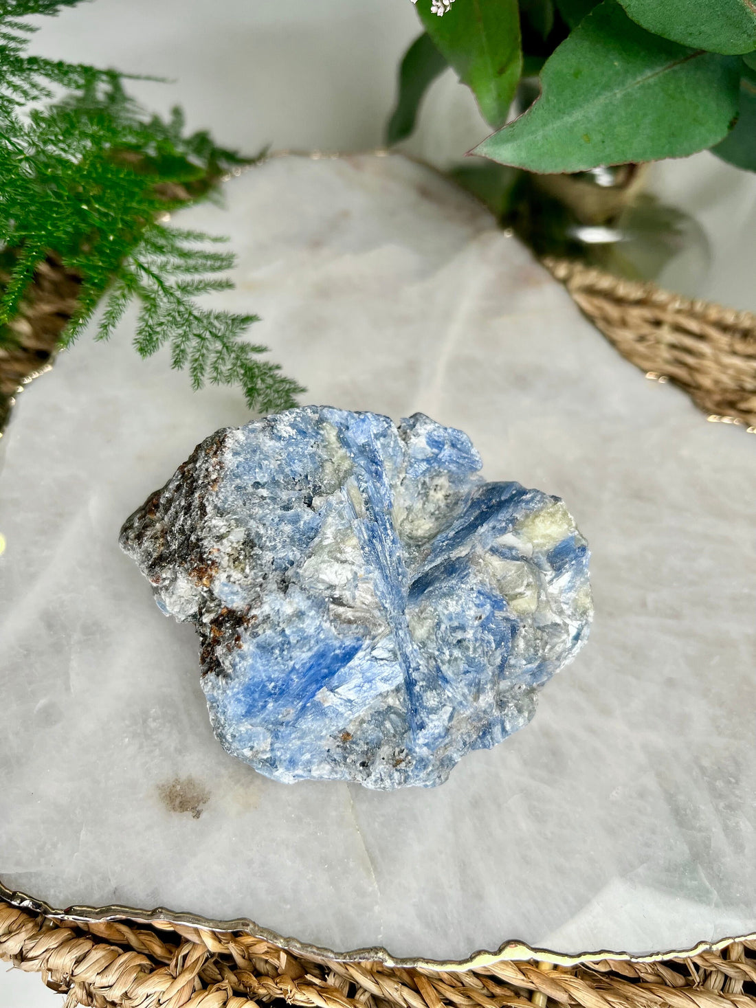 Grade AA Natural Blue Kyanite with Iron and Mica, Crystal Healing, Protection, Enhanced Energy and Clarity BK23, 339g