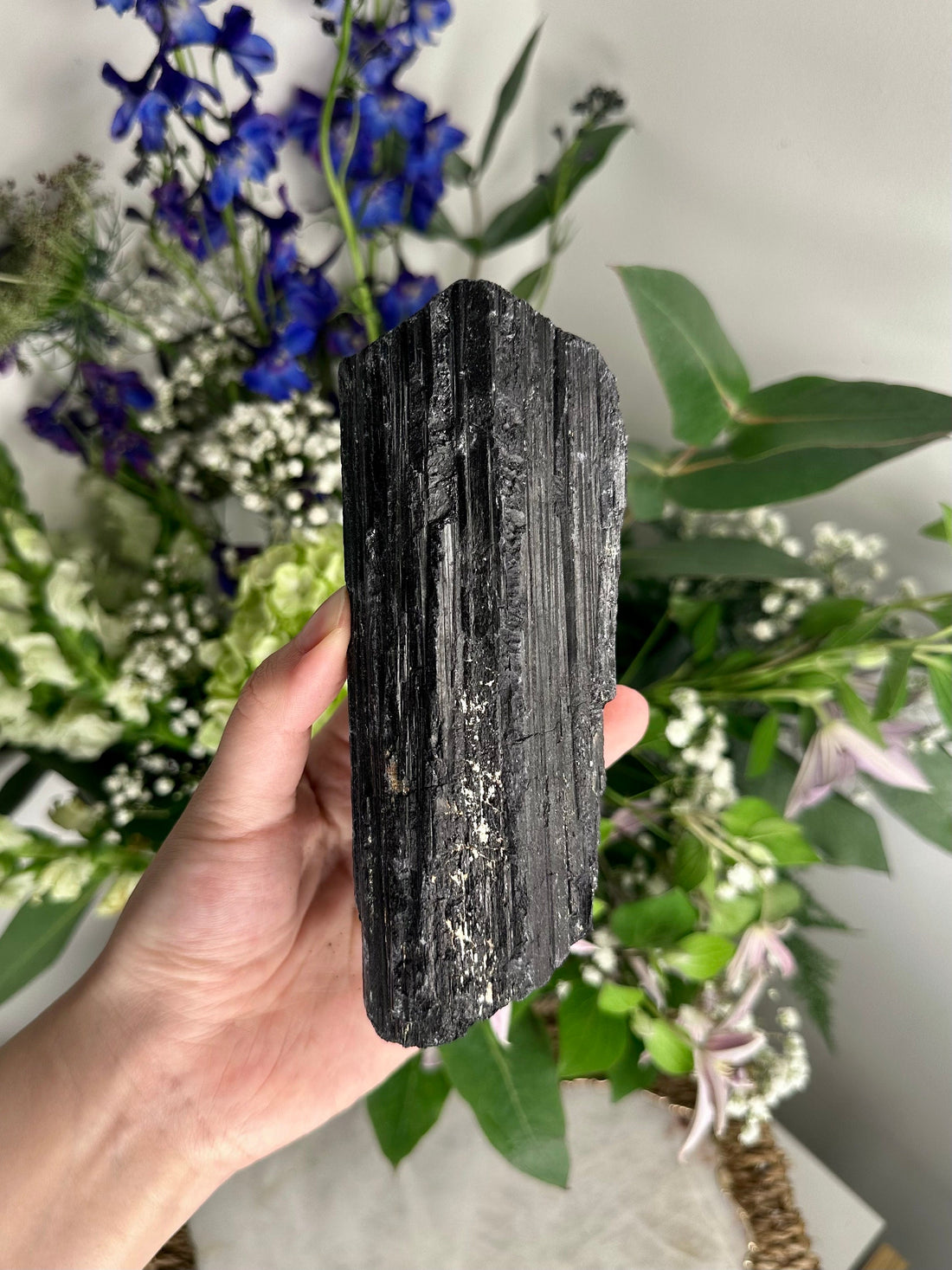 Grade AA Raw Black Tourmaline Specimen - The Ultimate Shield for Energy Purification, Grounding & EMF Protection 932g BTG15