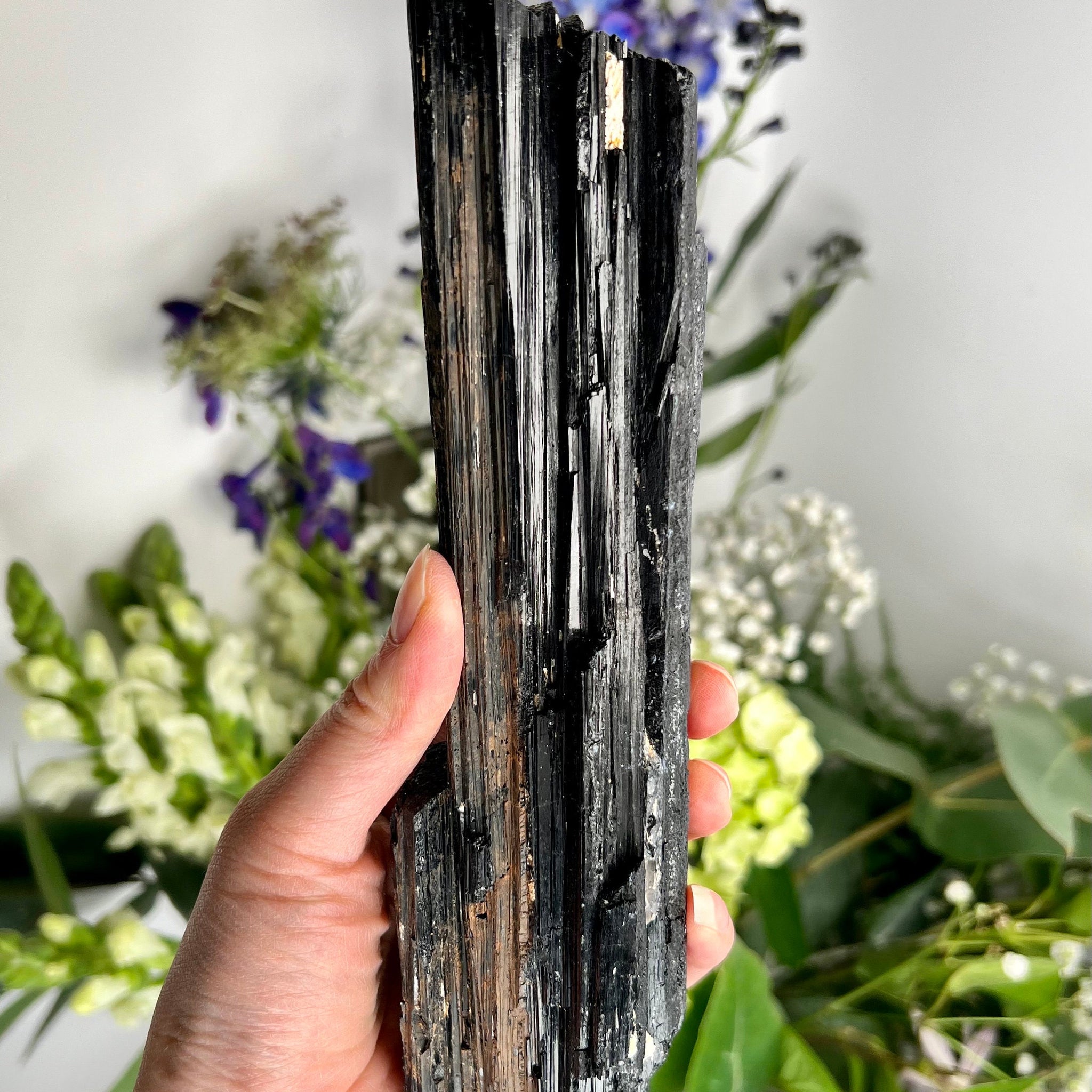 Grade AA Raw Black Tourmaline Specimen - The Ultimate Shield for Energy Purification, Grounding & EMF Protection 714g BTG18