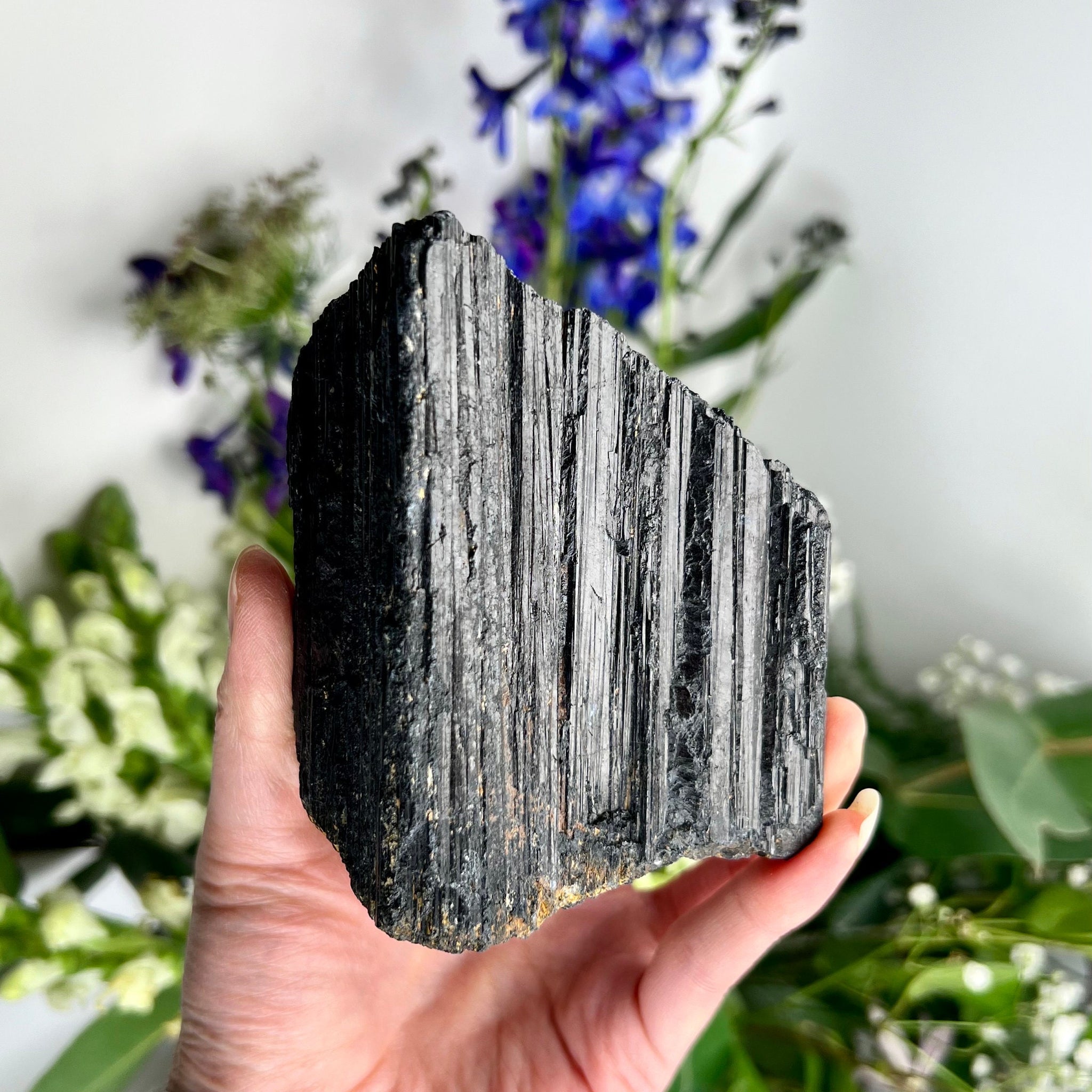 Grade AA Raw Black Tourmaline Specimen - The Ultimate Shield for Energy Purification, Grounding & EMF Protection 738g BTG20