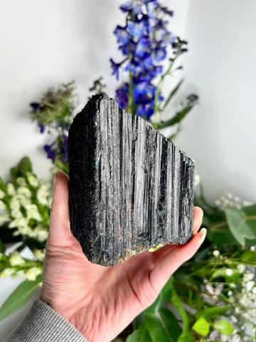 Grade AA Raw Black Tourmaline Specimen - The Ultimate Shield for Energy Purification, Grounding & EMF Protection 738g BTG20