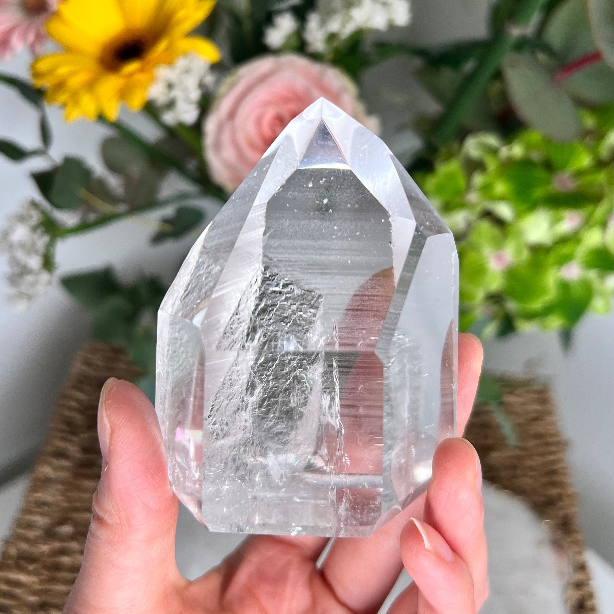 Grade AAA Lemurian Tower with Barcodes and Self-Healed - Semi-polished, Top Quality, from Sento se Bahia, LTC13, 326g