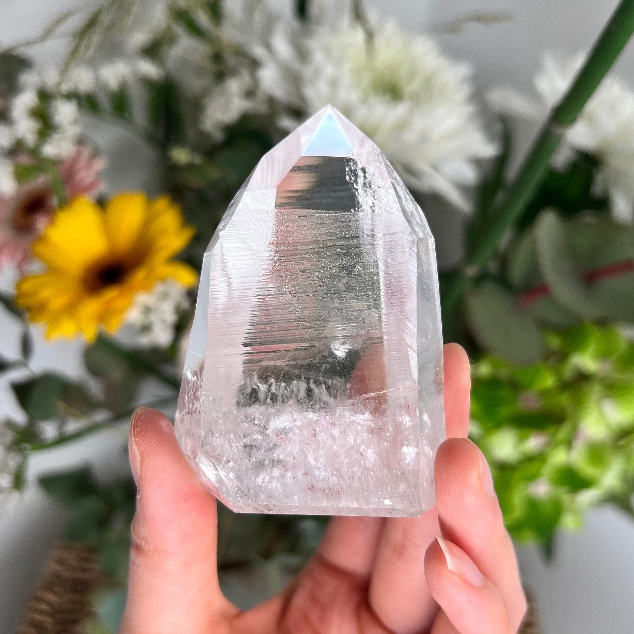 Grade AAA Lemurian Tower with Barcodes and Self-Healed - Semi-polished, Top Quality, from Sento se Bahia, LTC16, 179g