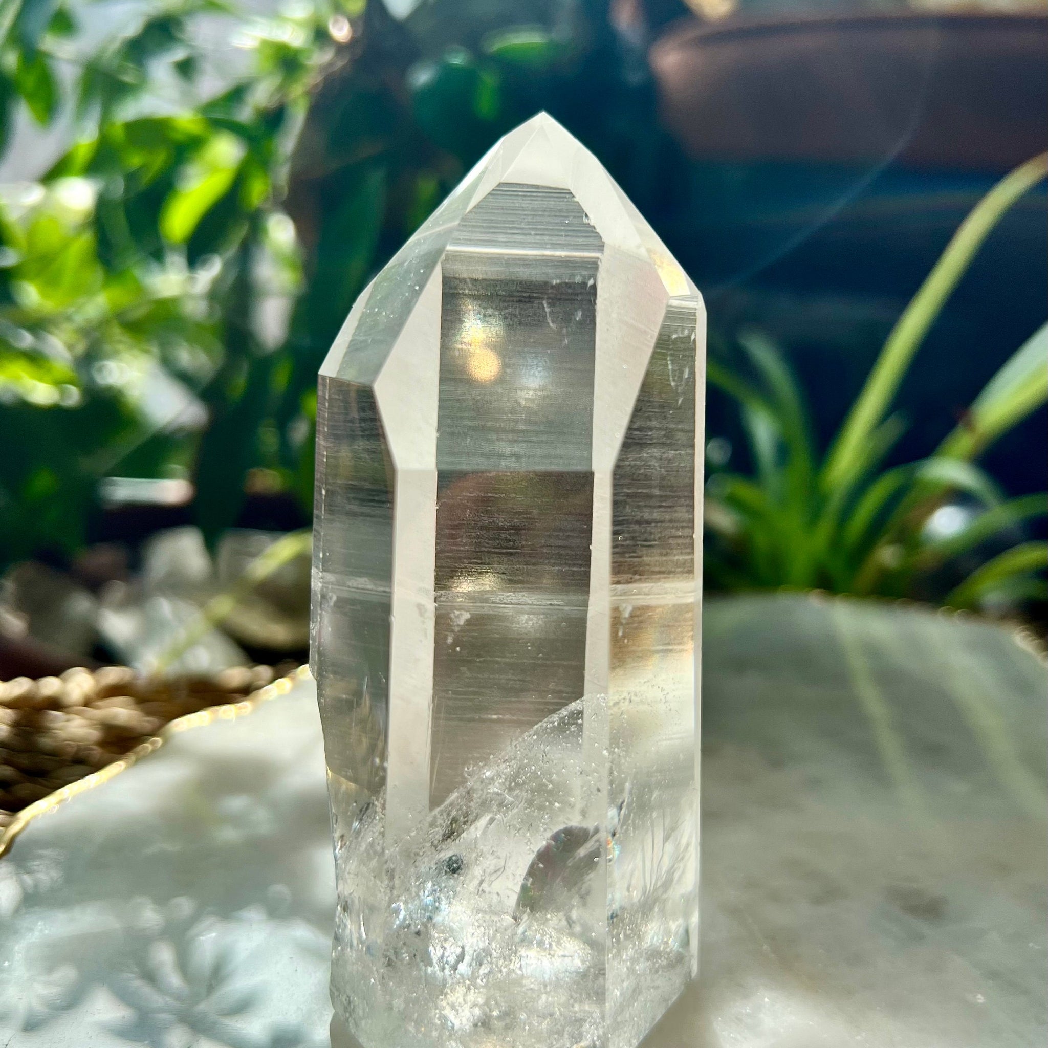 Grade AAA Lemurian Tower with Blue Needle and Self-Healed - Semi-polished, Top Quality, from Sento se Bahia, LTC18, 290g