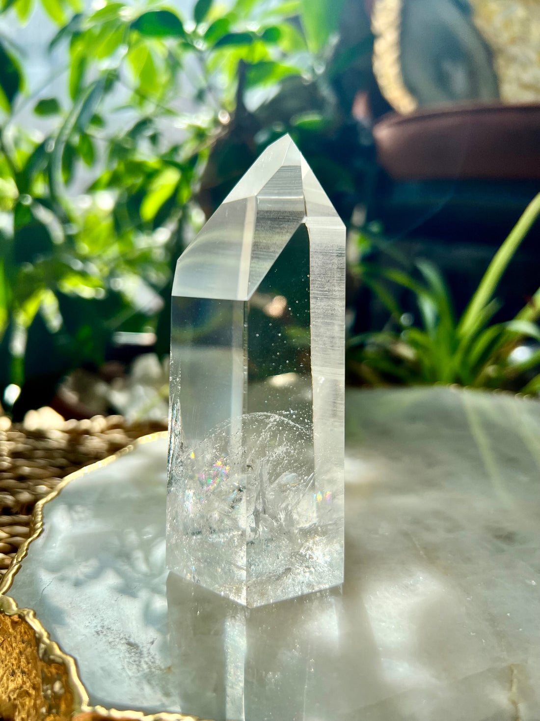 Grade AAA Lemurian Tower with Blue Needle and Self-Healed - Semi-polished, Top Quality, from Sento se Bahia, LTC18, 290g
