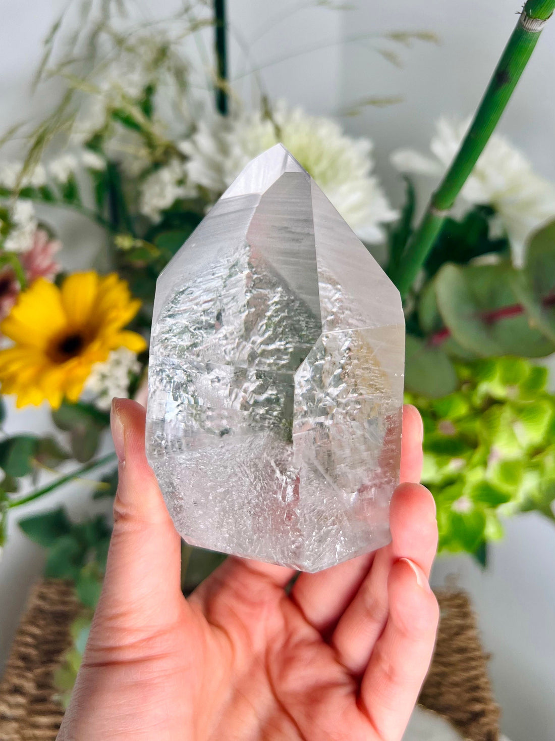 Grade AAA Lemurian Tower with Barcodes and Self-Healed - Semi-polished, Top Quality, from Sento se Bahia, LTC22, 422g