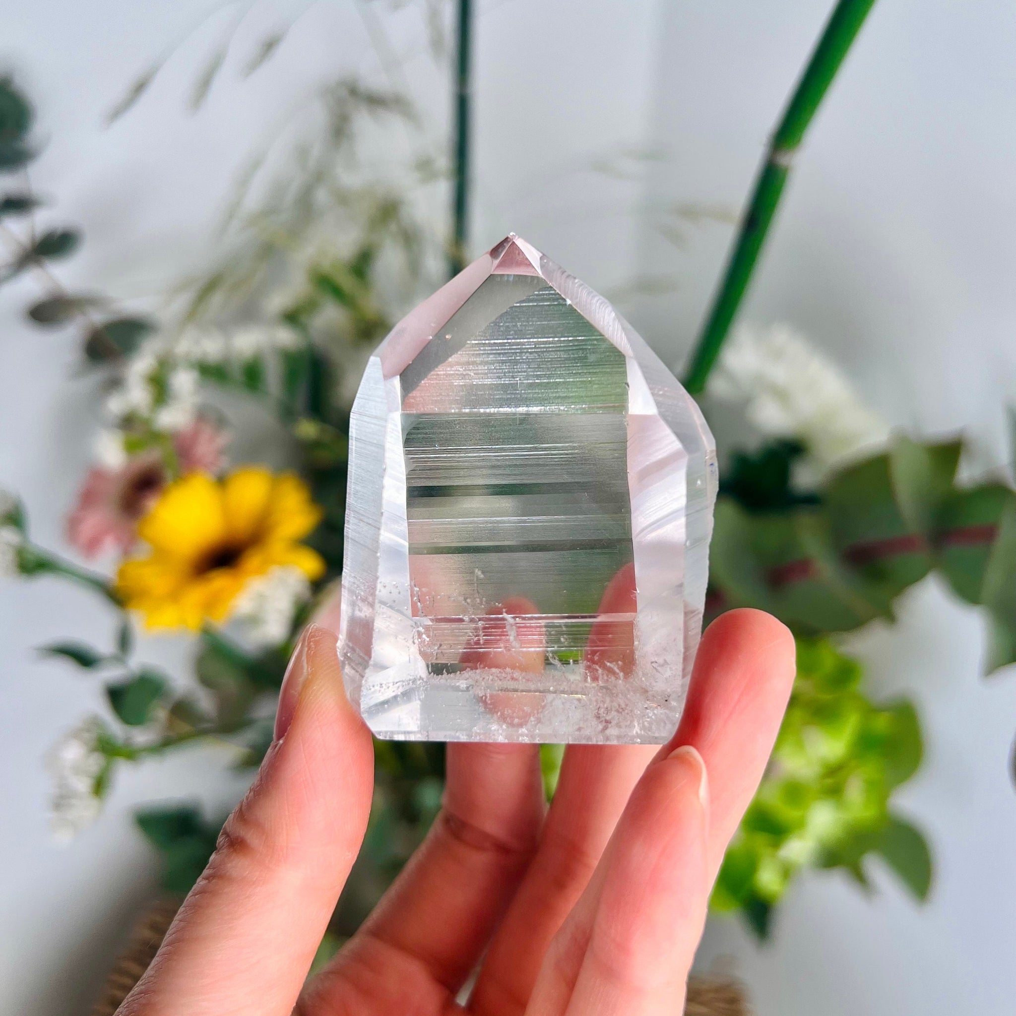 Grade AAA+ Lemurian Tower with Phantom, Barcodes and Self-Healed - Semi-polished, Top Quality, from Sento se Bahia LTC23, 106g