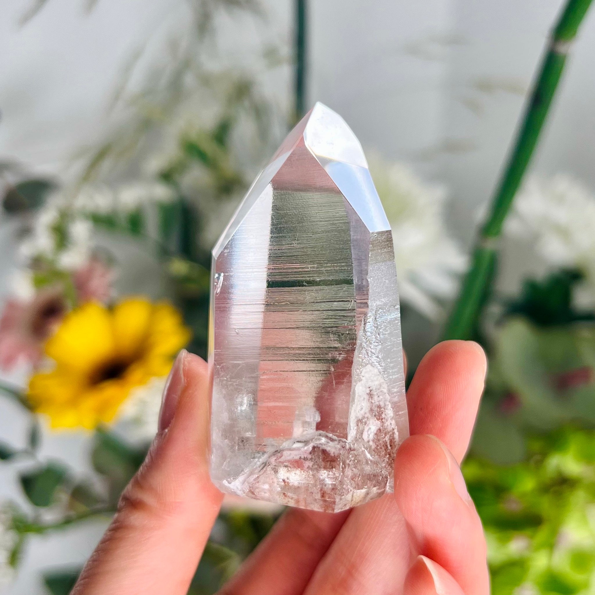 Grade AAA Lemurian Tower with BLUE NEEDLES and Self-Healed - Semi-polished, Top Quality, from Sento se Bahia LTC24, 85g