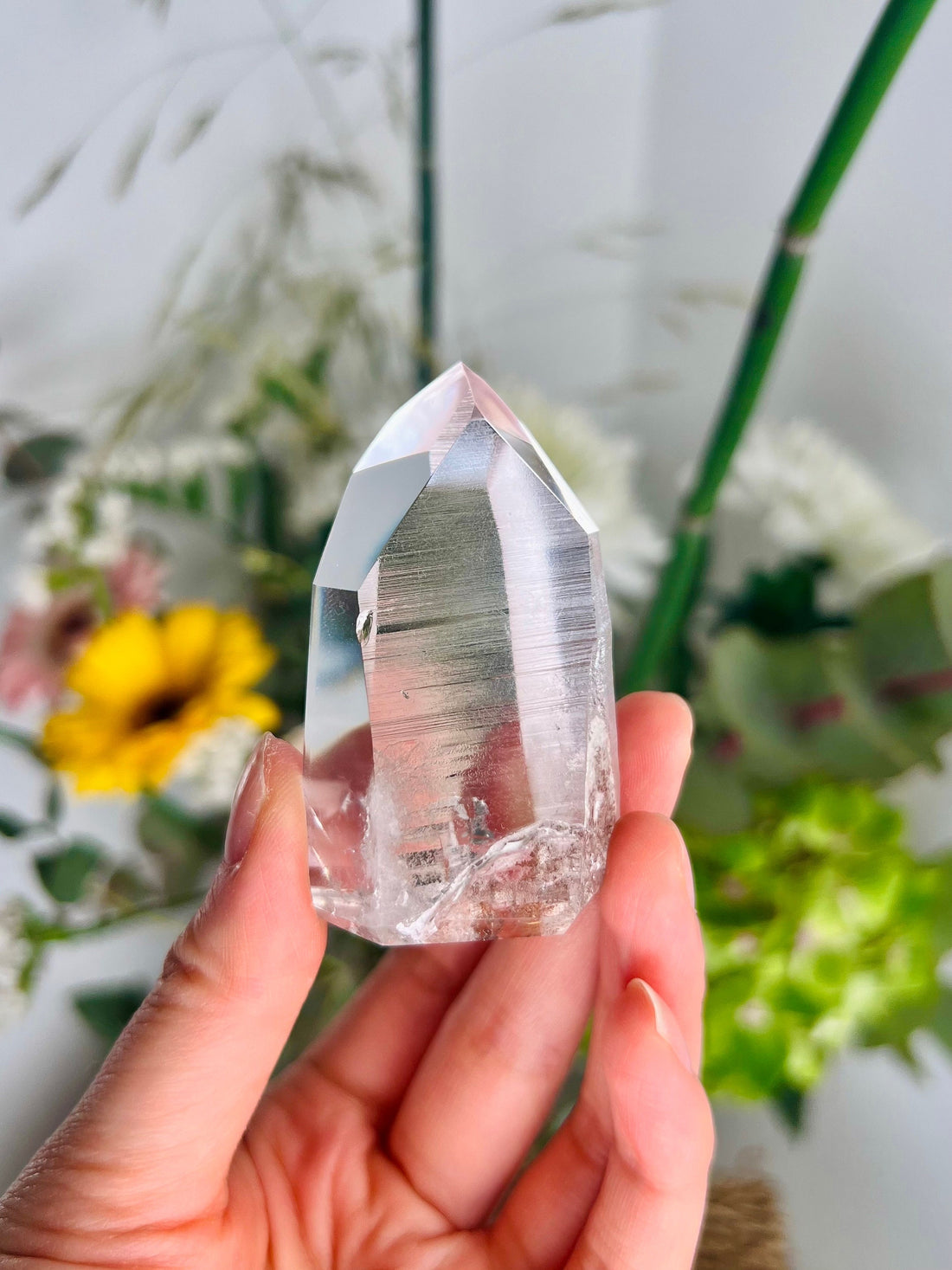 Grade AAA Lemurian Tower with BLUE NEEDLES and Self-Healed - Semi-polished, Top Quality, from Sento se Bahia LTC24, 85g