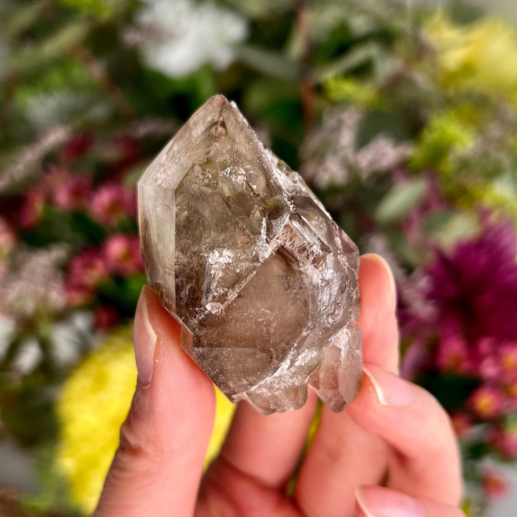 Grade AA 100% Natural Smoky Elestial Quartz - A Portal to Mystical Realms and Vibrant Healing 59g, EQC19