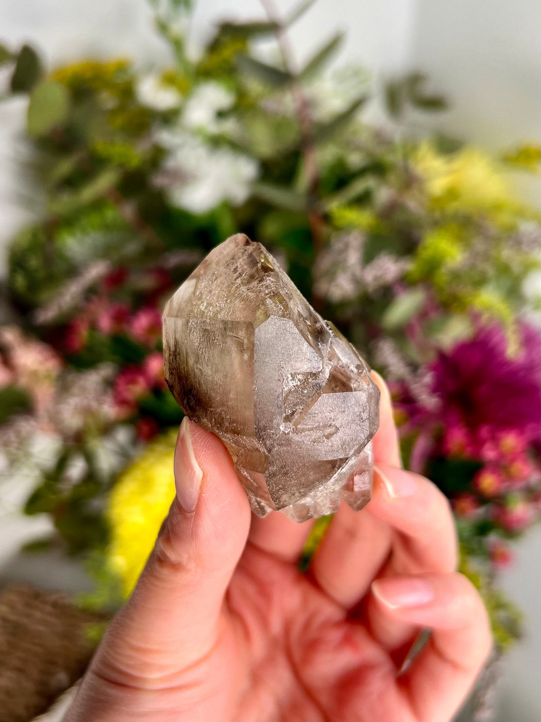 Grade AA 100% Natural Smoky Elestial Quartz - A Portal to Mystical Realms and Vibrant Healing 59g, EQC19