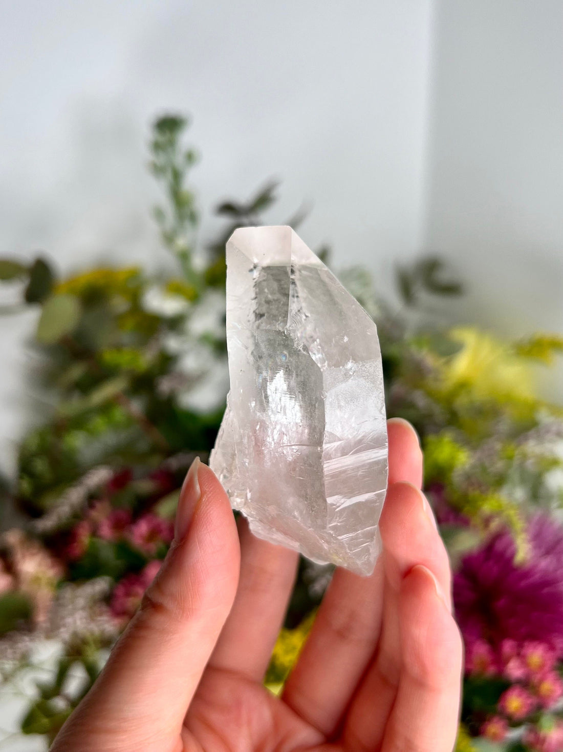 Grade AA Natural Etched Clear Quartz Point - A Beacon of Pure Energy and Insight QPC20, 93g