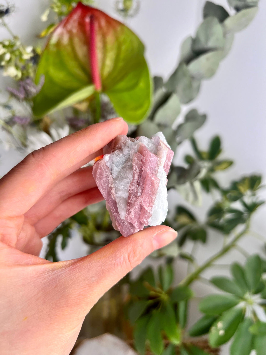 Grade A Natural Pink Tourmaline on Aquamarine,A Harmonious Blend of Love and Serenity PTC22, 76g