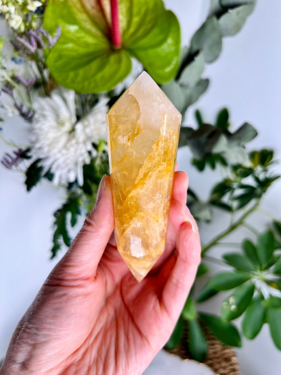 Grade AAA 12-Sided Golden Healer Vogel Wand - Double Terminated for Powerful Healing and Energy Amplification, GVC06, 178g