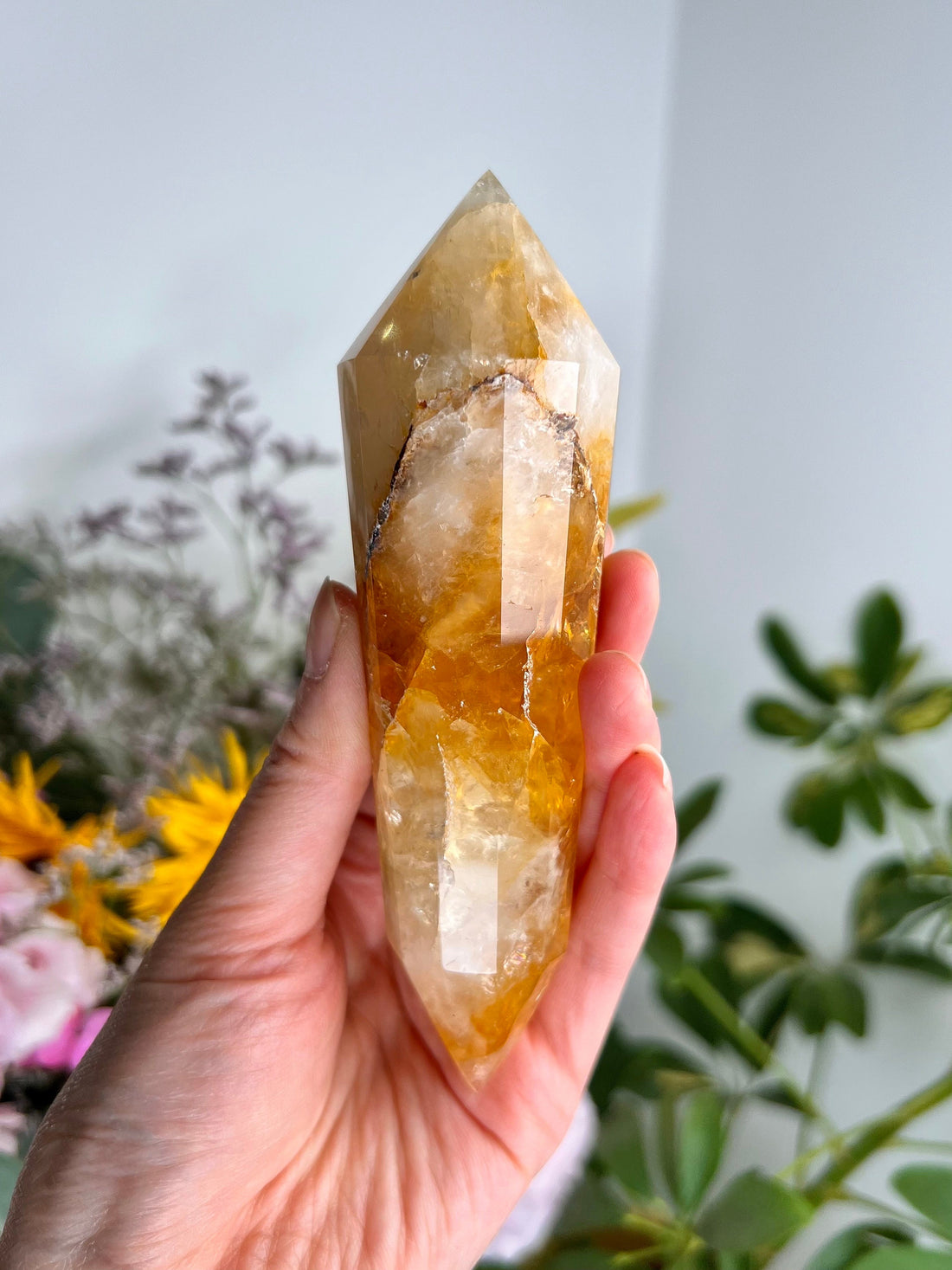 Grade AAA 12-Sided Golden Healer Vogel Wand - Double Terminated for Powerful Healing and Energy Amplification, GVC08, 277g