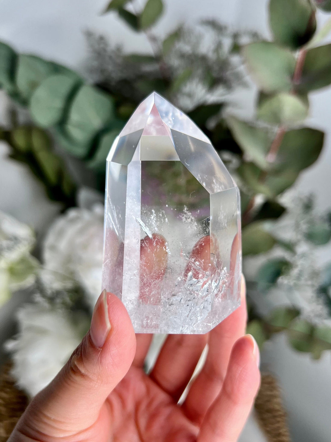 Grade AAA+ Lemurian Tower with Barcodes and Rainbow - Semi-polished, Top Quality,from Sento se Bahia, LTC10, 153g