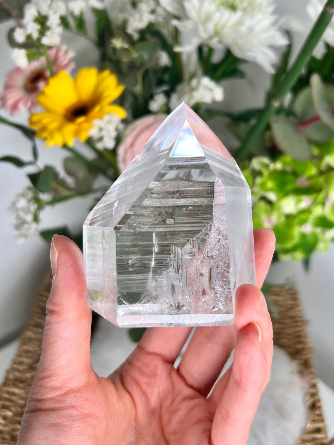 Grade AAA Lemurian Tower with Barcodes and Self-Healed - Semi-polished, Top Quality, from Sento se Bahia, LTC13, 326g