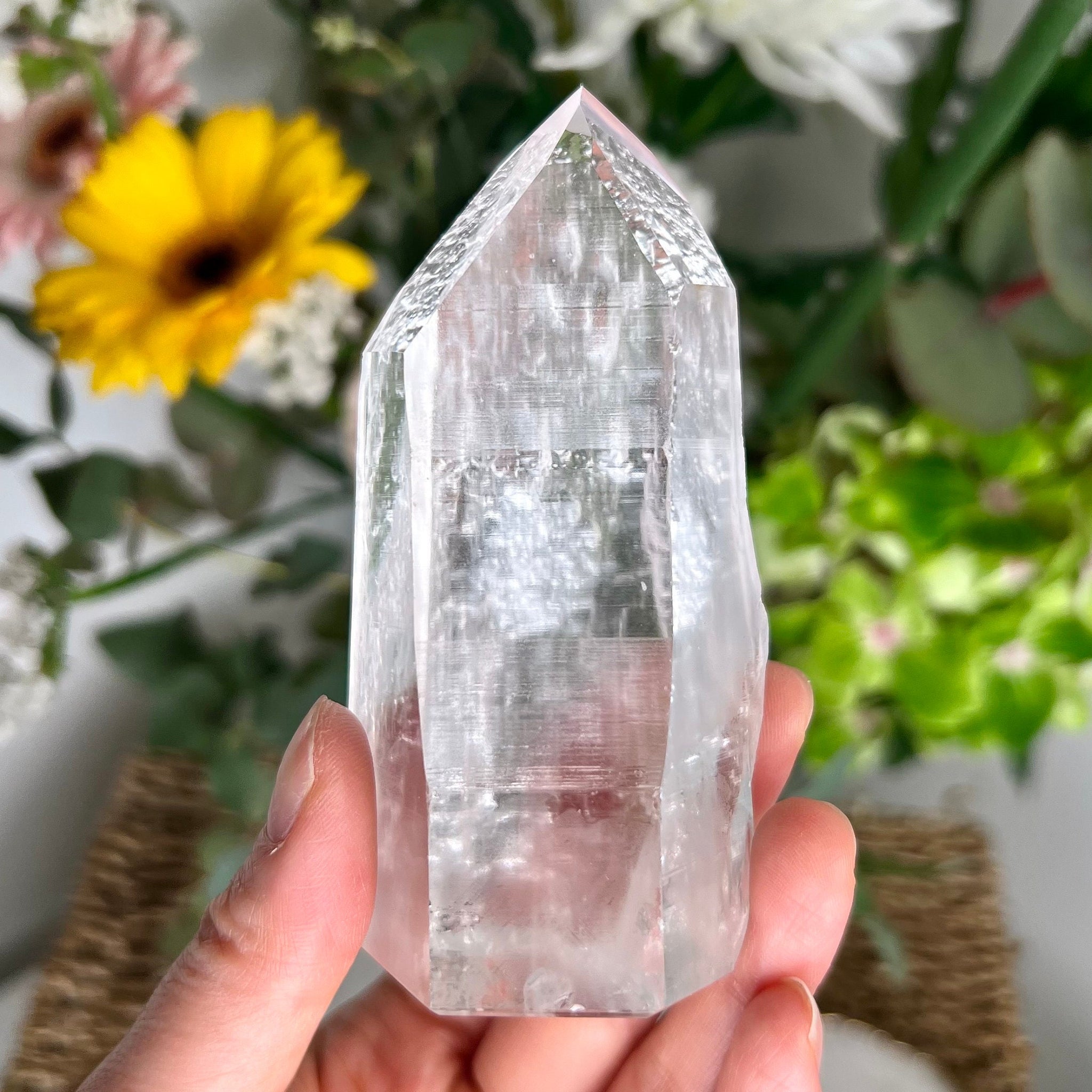 Grade AAA Lemurian Tower with Barcodes and Self-Healed - Semi-polished, Top Quality, from Sento se Bahia, LTC14, 228g