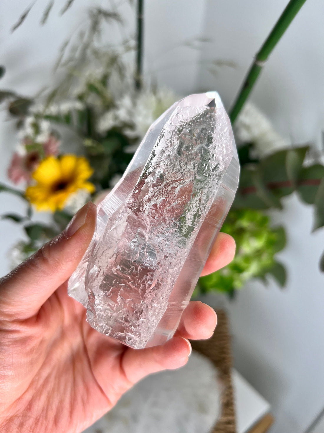 Grade AAA Lemurian Tower with Barcodes and Self-Healed - Semi-polished, Top Quality, from Sento se Bahia, LTC14, 228g