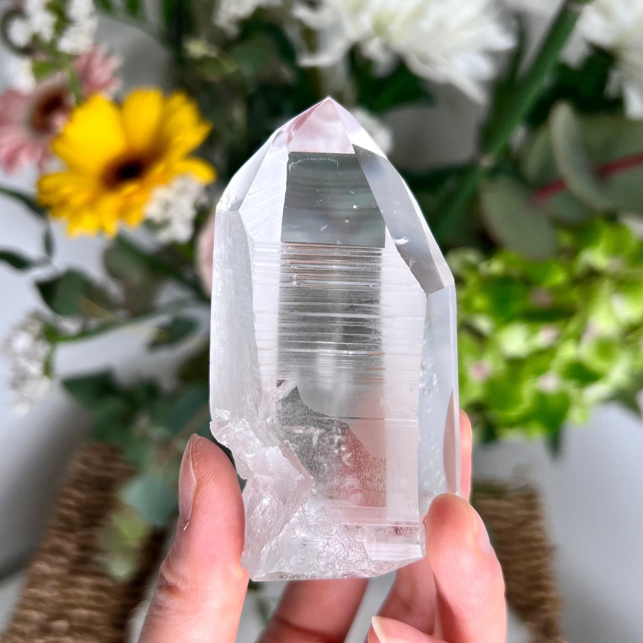 Grade AAA Lemurian Tower with Barcodes and Self-Healed - Semi-polished, Top Quality, from Sento se Bahia,  LTC15, 205g