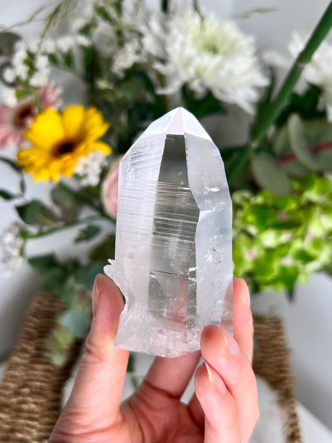 Grade AAA Lemurian Tower with Barcodes and Self-Healed - Semi-polished, Top Quality, from Sento se Bahia,  LTC15, 205g