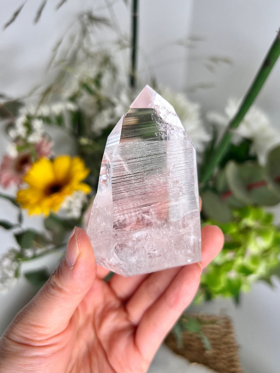 Grade AAA Lemurian Tower with Barcodes and Self-Healed - Semi-polished, Top Quality, from Sento se Bahia, LTC16, 179g