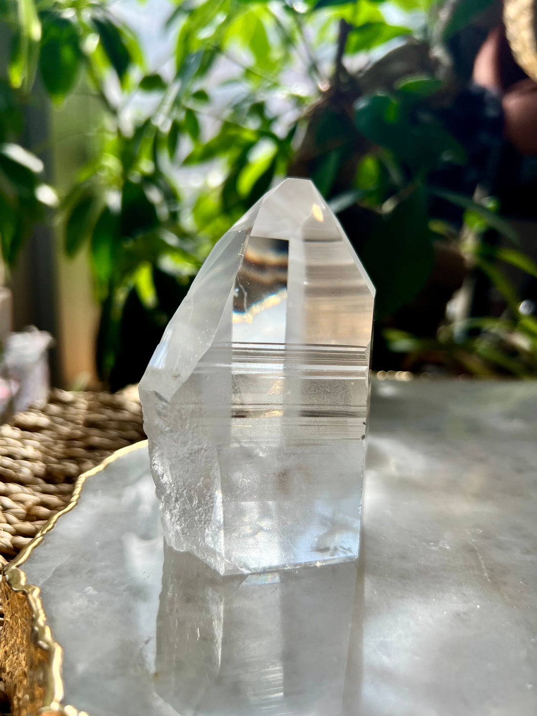 Grade AAA Lemurian Tower with Barcodes and Self-Healed - Semi-polished, Top Quality, from Sento se Bahia, LTC20, 283g