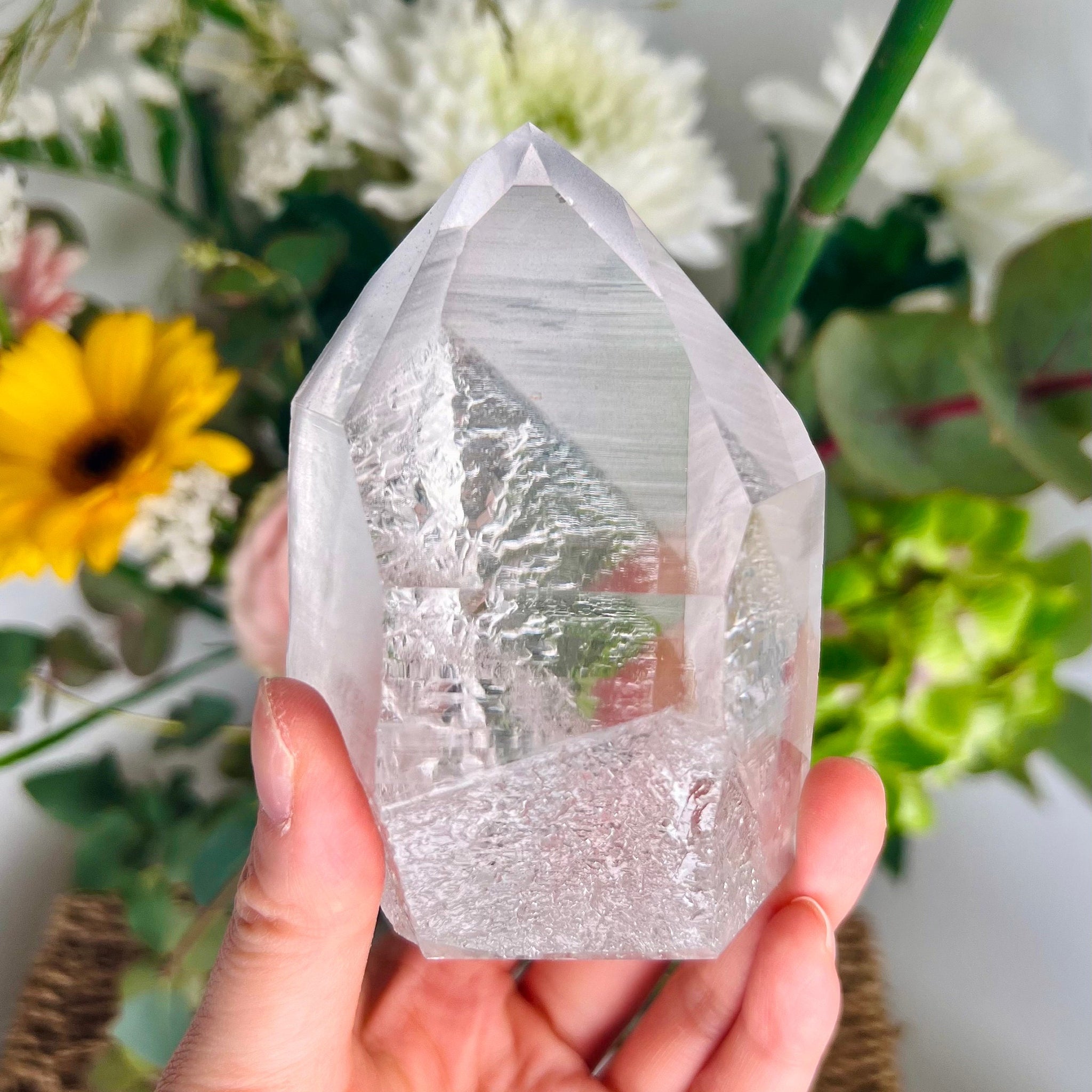 Grade AAA Lemurian Tower with Barcodes and Self-Healed - Semi-polished, Top Quality, from Sento se Bahia, LTC22, 422g