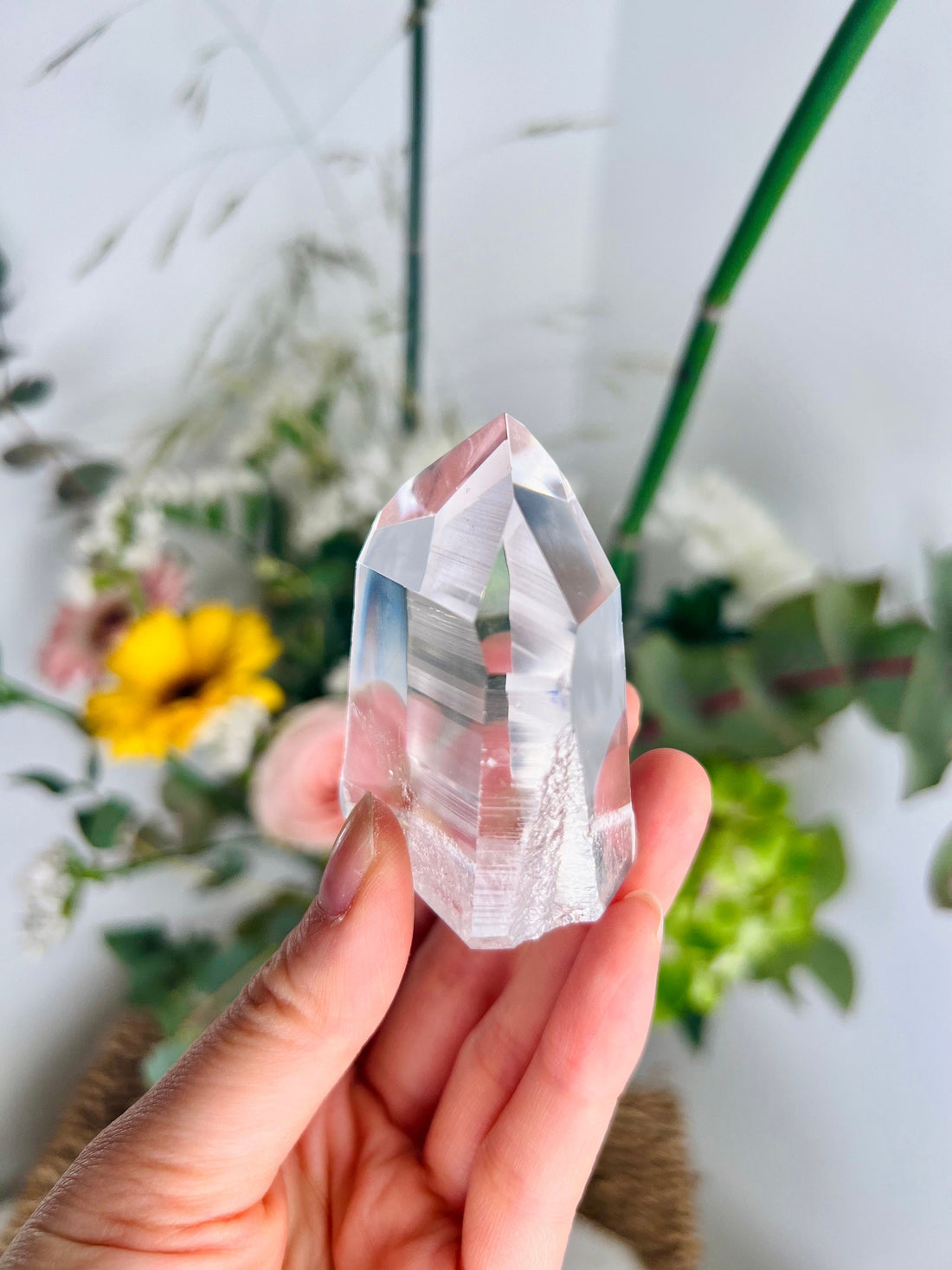 Grade AAA+ Lemurian Tower with Phantom, Barcodes and Self-Healed - Semi-polished, Top Quality, from Sento se Bahia LTC23, 106g