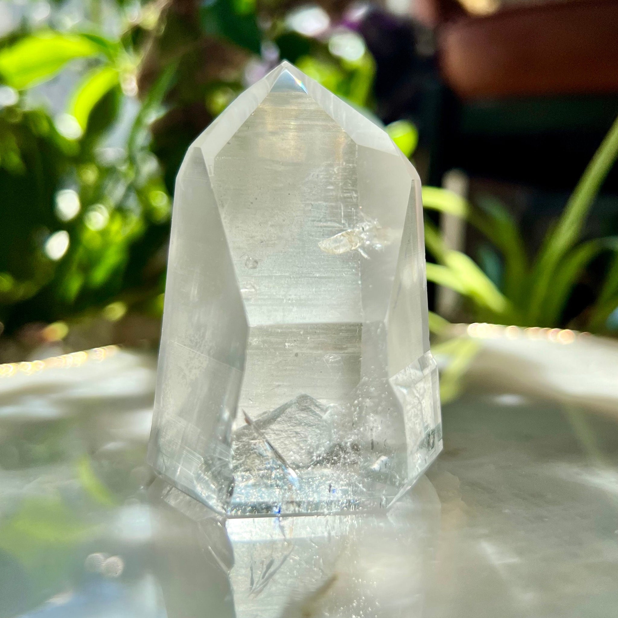 Grade AAA Natural Lemurian Tower with Penetration - Self-Healed, Semi-Polished with Barcodes, Top Quality, from Sento se Bahia LTC32, 139g