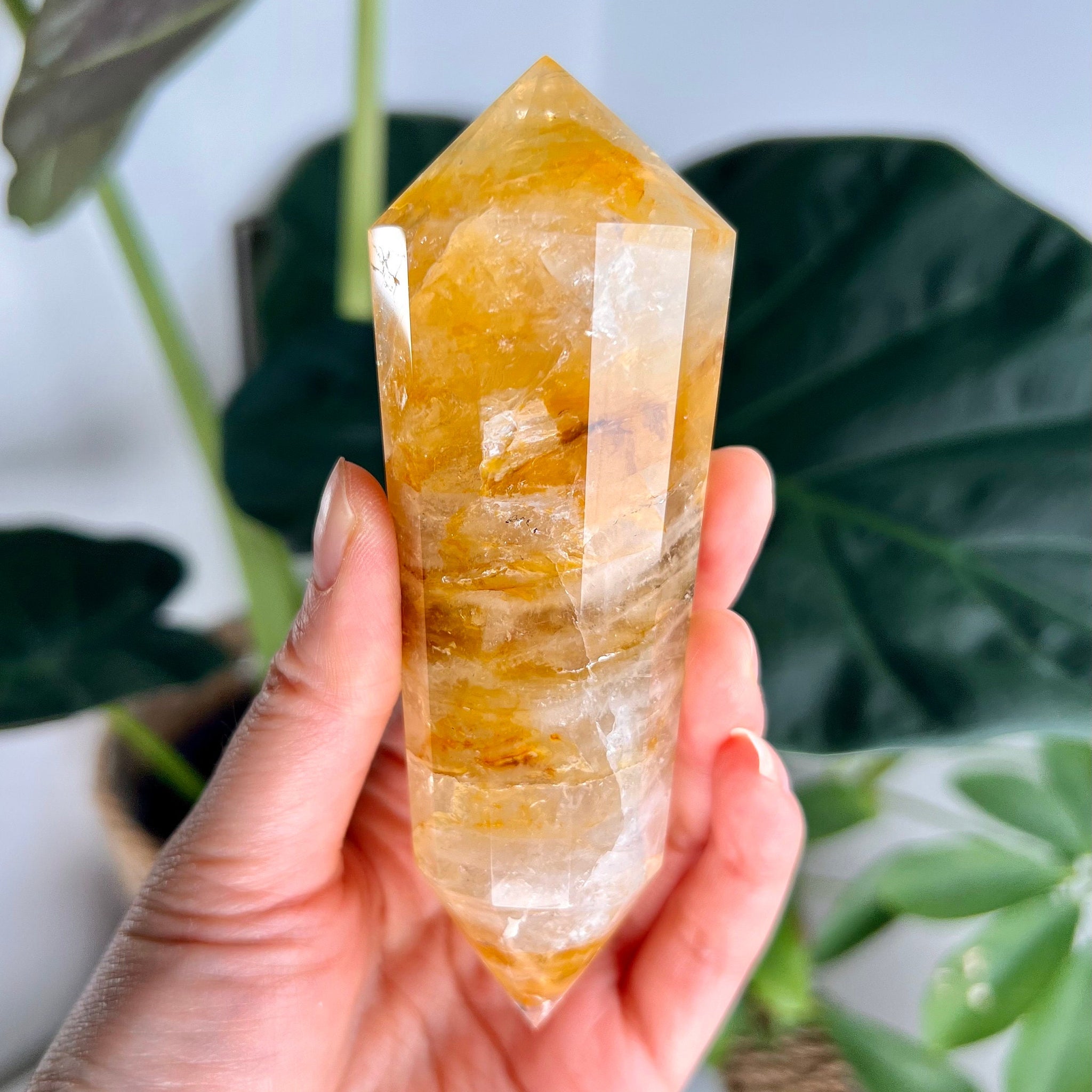 Grade AAA 12-Sided Golden Healer Vogel Wand - Double Terminated for Powerful Healing and Energy Amplification, GVC23, 264g
