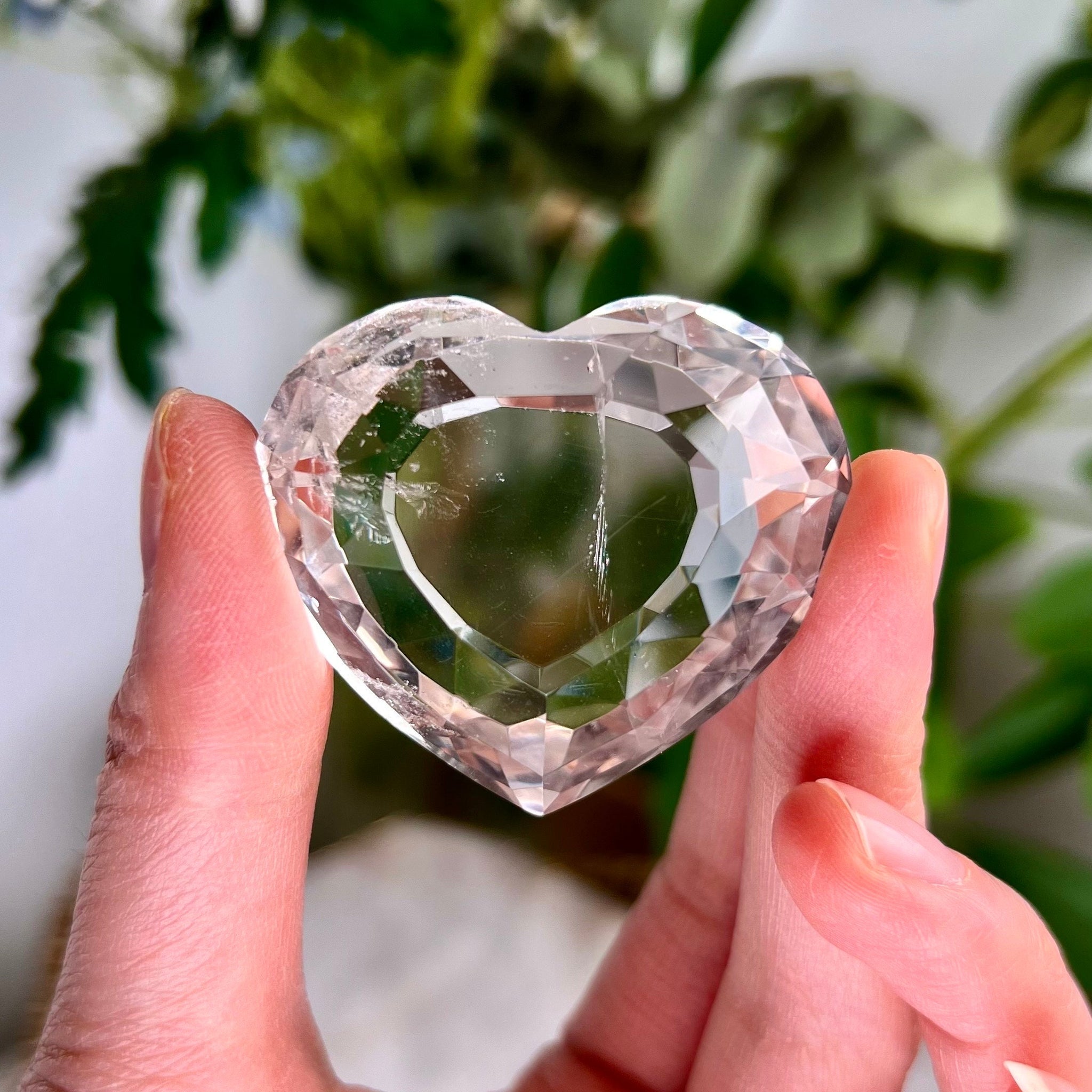 Grade AAA Faceted Lemurian Heart Crystal - Healing, Chakra, Manifestation Stone LHH06, 51g
