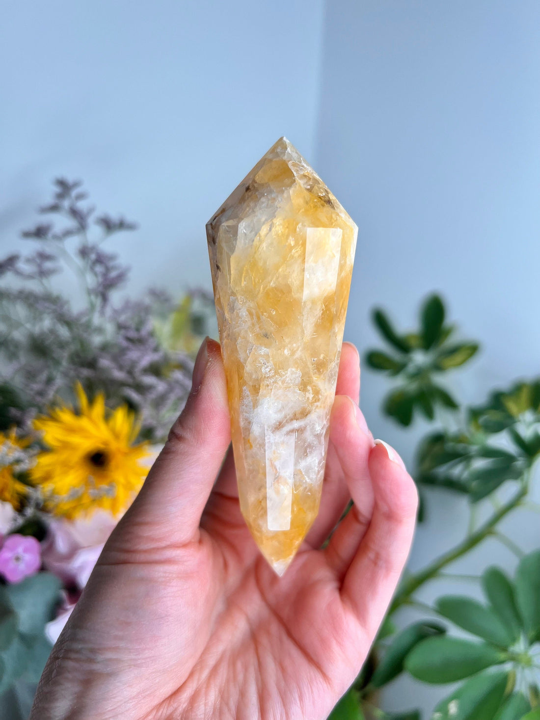 Grade AA 12-Sided Golden Healer Vogel Wand - Double Terminated for Powerful Healing and Energy Amplification, GVC09, 173g