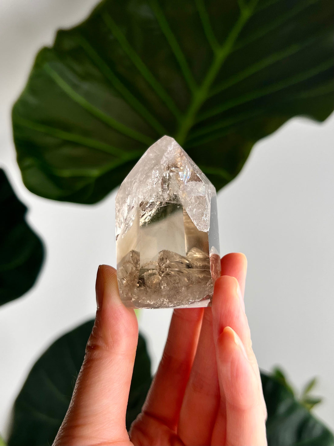 Grade AA Natural Smoky Penetration Quartz Tower with Phantom - Manifestation and Healing Crystal MFH12, 93g