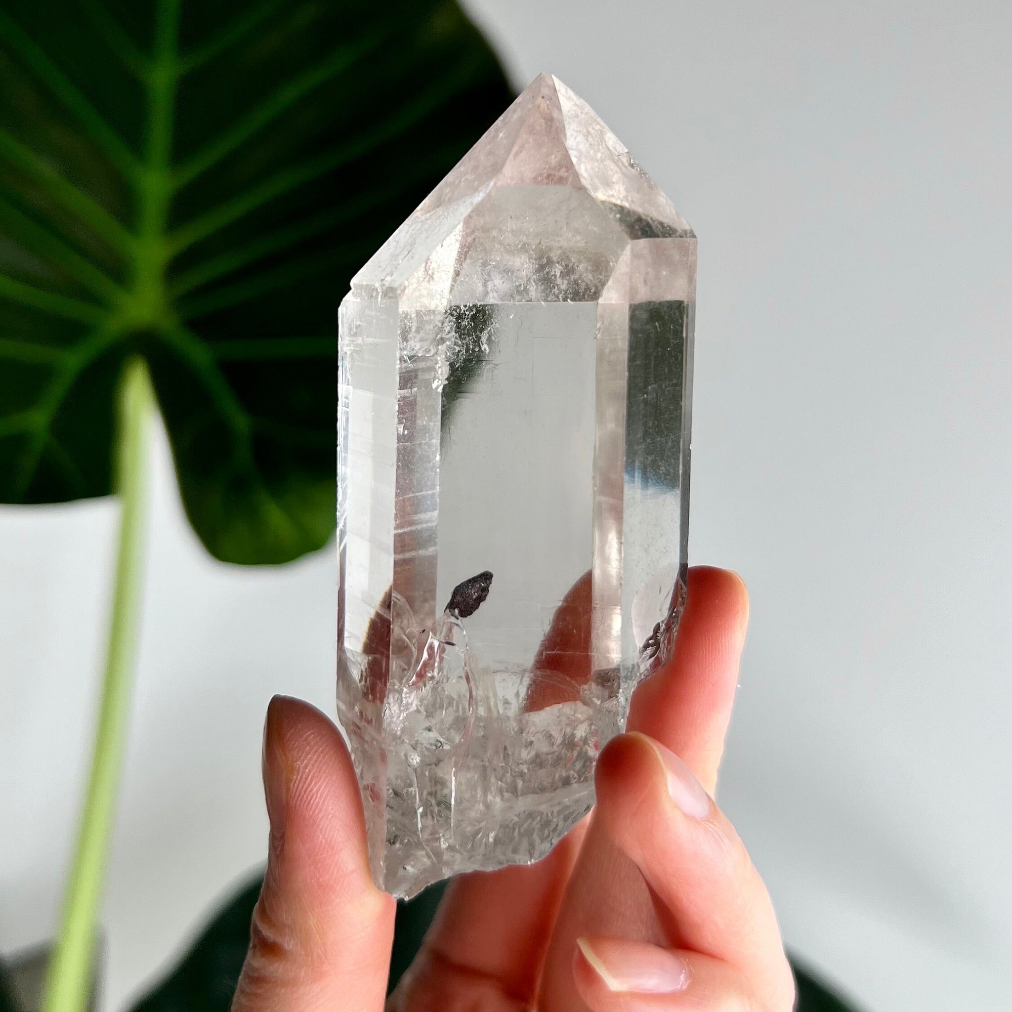 Grade AAA+ Natural Lemurian Cathedral Points with Black Hematite Inclusion - Collector Piece from Diamantina, Brazil LCC05, 174g