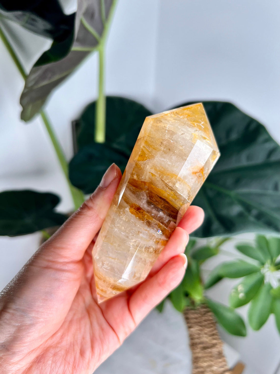 Grade AAA 12-Sided Golden Healer Vogel Wand - Double Terminated for Powerful Healing and Energy Amplification, GVC23, 264g