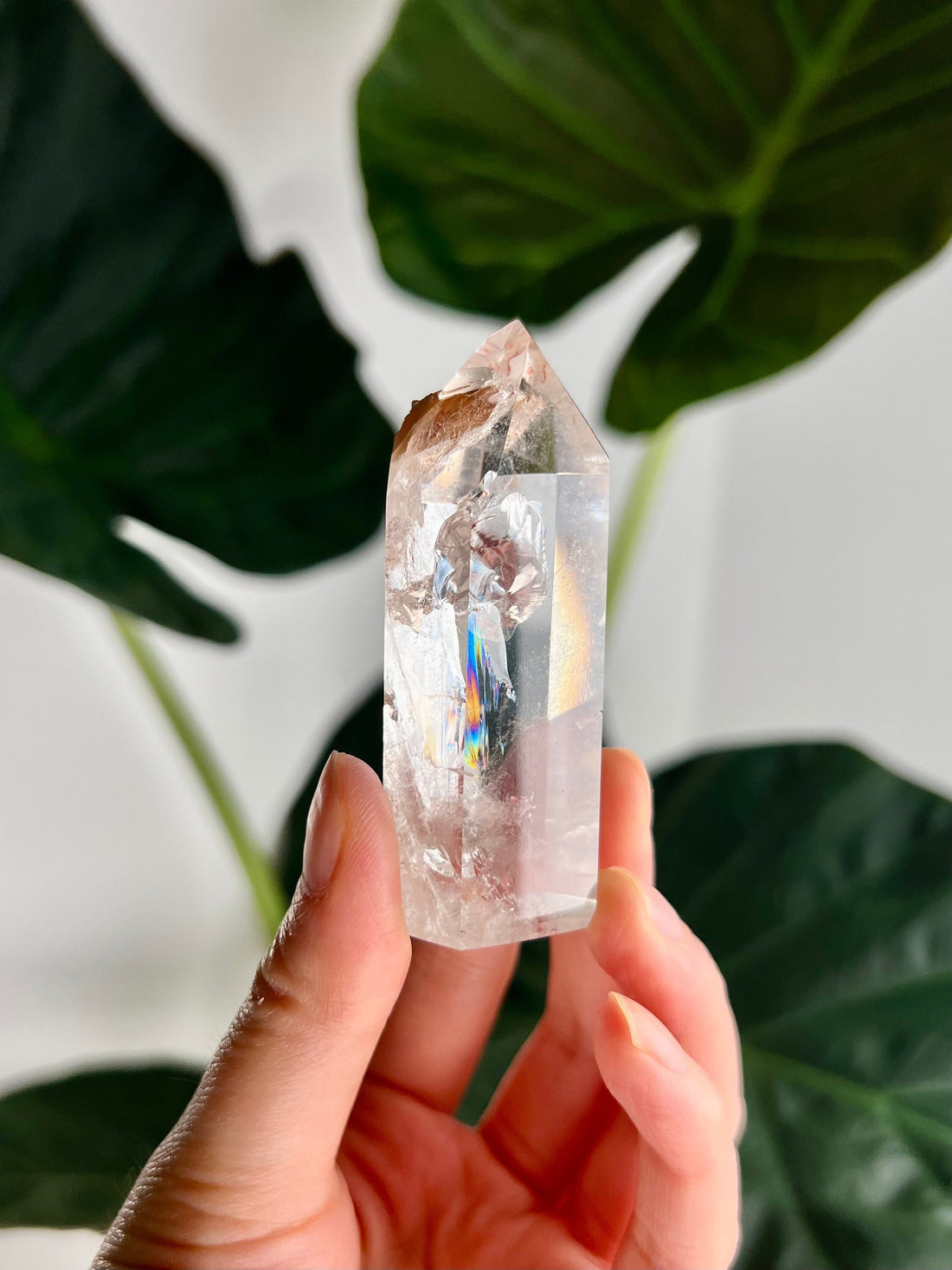 Grade AA Natural Penetration Quartz Tower with Iron Inclusion - Manifestation and Healing Crystal MFH02, 76g