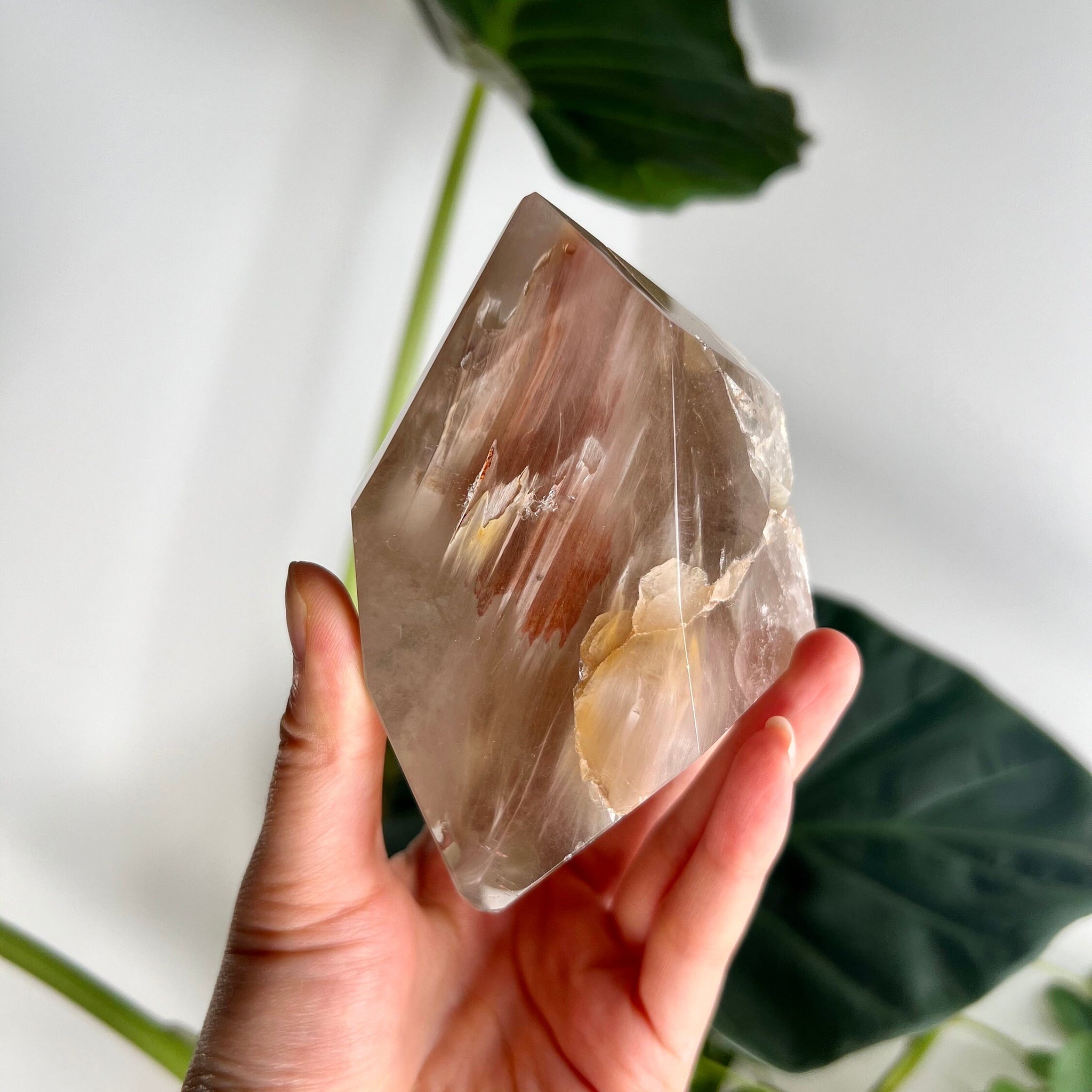 Grade AAA Natural Smoky Amphibole Rutile Quartz, Angel Phantom Quartz - from Taquaraçu de Minas, Brazil AFC07, 407g