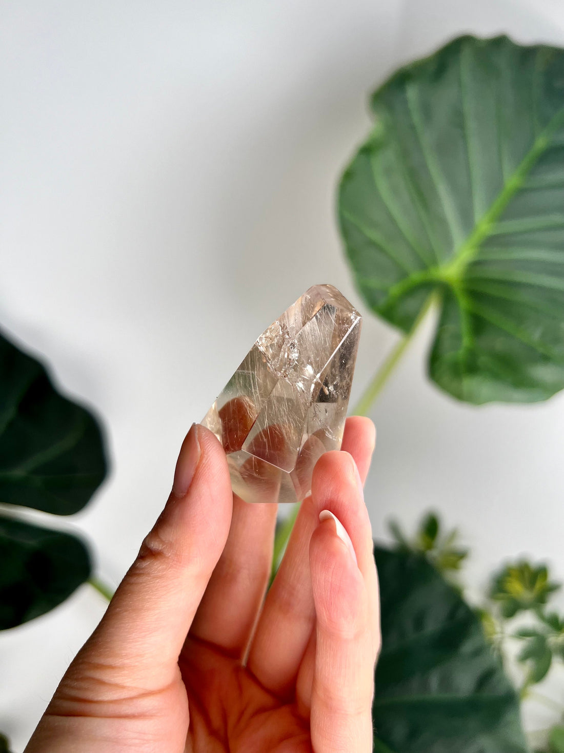 Grade AAA Natural Smoky Amphibole Rutile Quartz, Angel Phantom Quartz - from Taquaraçu de Minas, Brazil AFC17, 53g