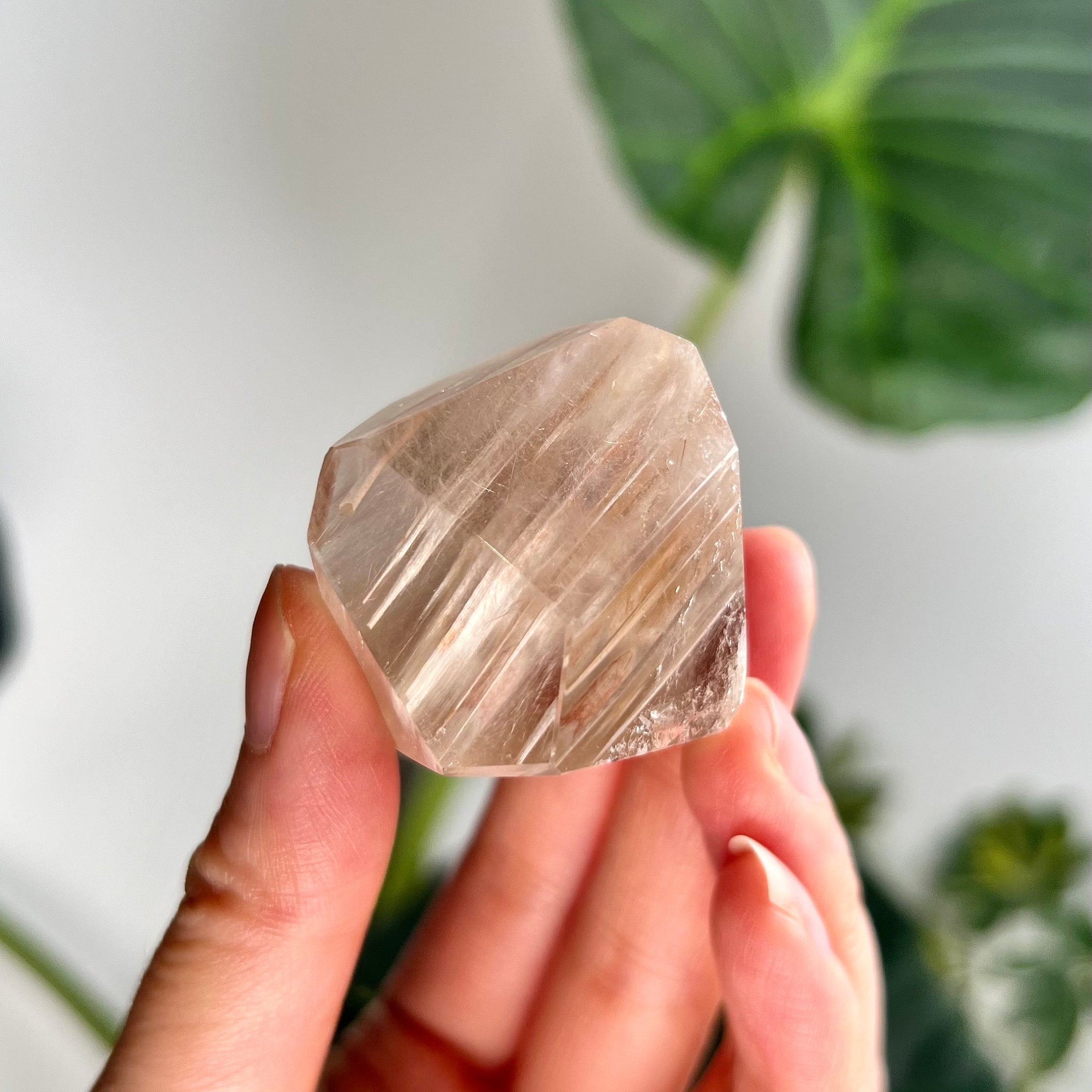 Grade AAA Natural Rutile Amphibole Quartz, Angel Phantom Quartz - from Taquaraçu de Minas, Brazil AFC19, 54g