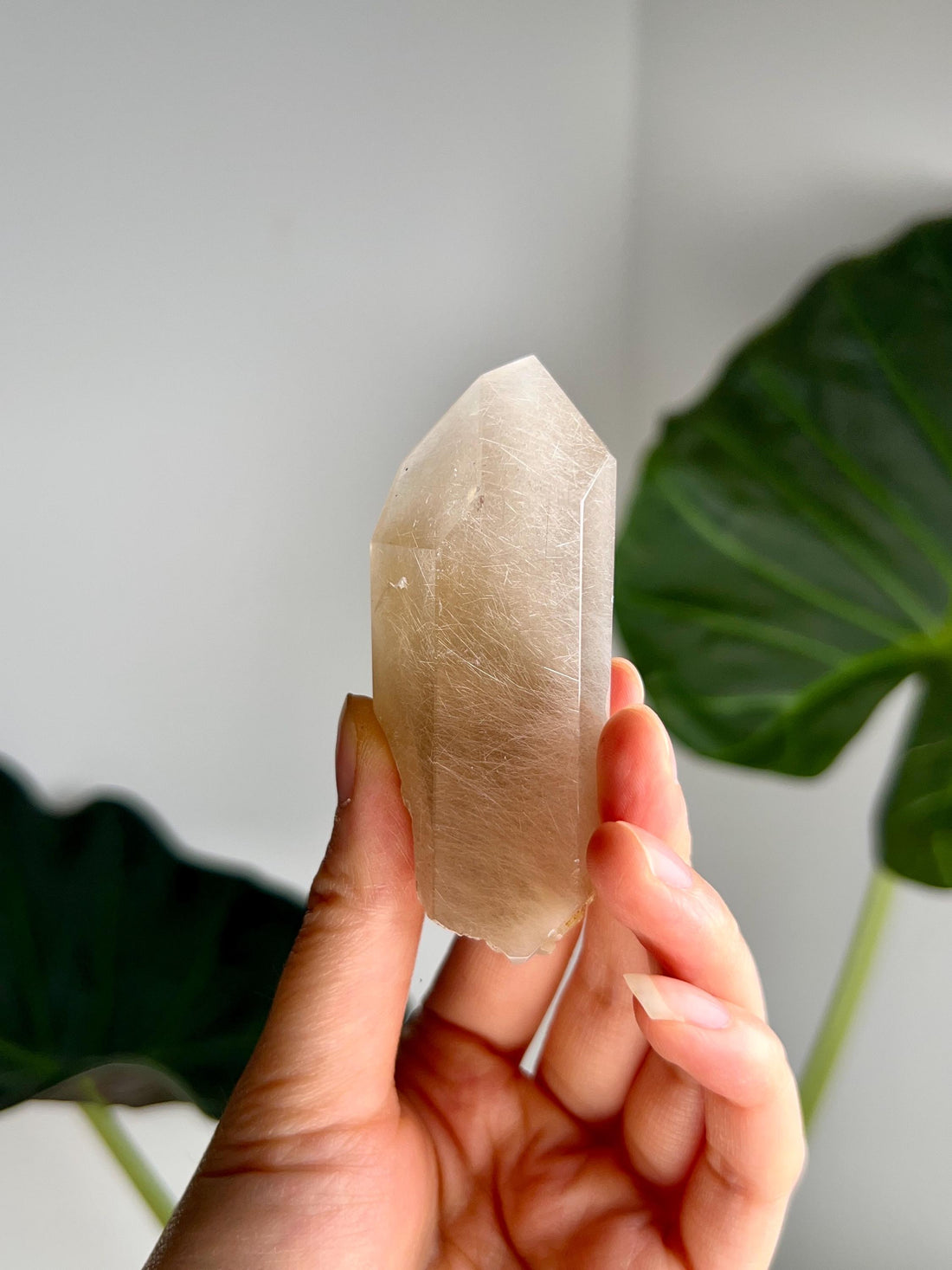 Grade AAA Natural Rutile Amphibole Quartz, Angel Phantom Quartz - from Taquaraçu de Minas, Brazil AFC53, 83g